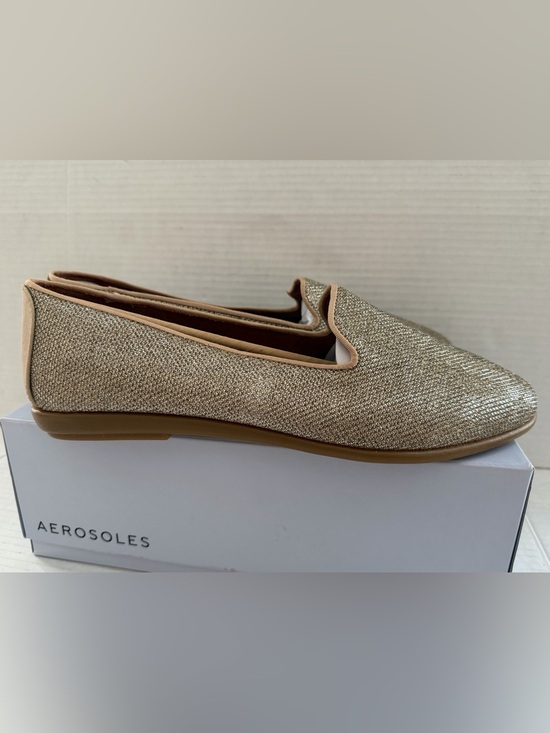 AEROSOLES Shoes - Aerosoles Women’s Loafers Betunia Ballet Flats Shoes Soft Gold Fabric 12 New